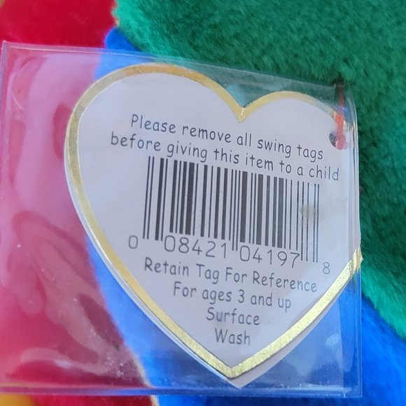 Ty Beanie Babies *RARE ERROR STAMP* Jabber Parrot Bird 1997 (Retired) - Picture 5 of 16